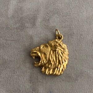 Gold Lion Head Pendant